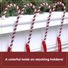 Haute Decor Candy Cane Stocking Holder (Classic Red & White, 4-Pack) - Lightweight Christmas Stocking Hanger, Holds up to 10 pounds view 3