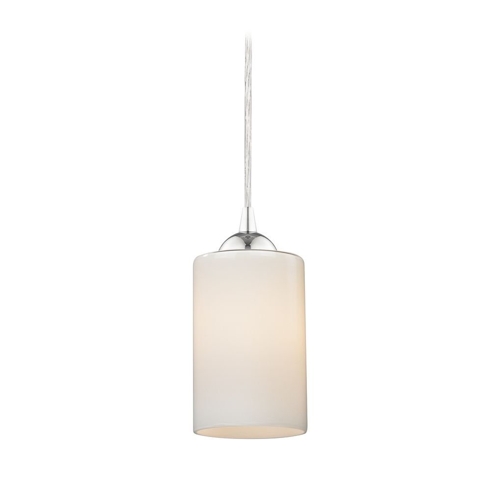 Design Classics Contemporary Mini-Pendant Light with Opal White Cylinder Glass