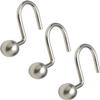 Popular Bath Ball Nickel Metal Shower Curtain Hooks Slips Through Curtain Grommet Easy To Install, Set of 12 view 1