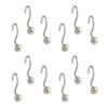 Popular Bath Ball Nickel Metal Shower Curtain Hooks Slips Through Curtain Grommet Easy To Install, Set of 12 view 2