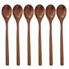 ADLORYEA Wooden Spoons, 6 Pieces 9 Inch Wood Soup Spoons for Eating Mixing Stirring, Wood Spoon with Japanese Style Kitchen Utensil view 1