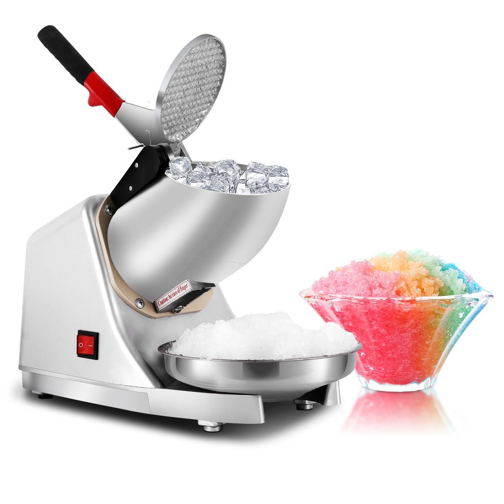 SUPER DEAL Upgraded 300W Electric Ice Shaver Ice Shaved Machine Ice Crusher Snow Cone Maker 200 lbs (Silver)