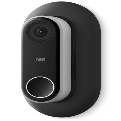 elago Wall Plate Designed for Google Nest Hello Wall Plate (Wired) [Black] - Compatible with Google Nest Hello Smart WiFi Video Doorbell, Use with Adjustable Wedge [US Patent Registered]