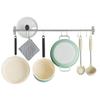 Wallniture Lyon 31.5" Wall Mount Kitchen Utensil Holder With 10 S Hooks For Hanging Pots and Pans Set view 1
