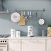 Wallniture Lyon 31.5" Wall Mount Kitchen Utensil Holder With 10 S Hooks For Hanging Pots and Pans Set view 3