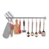 Wallniture Lyon 31.5" Wall Mount Kitchen Utensil Holder With 10 S Hooks For Hanging Pots and Pans Set view 4