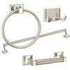 Brushed Nickel 4 Piece Towel Bar Set Bath Accessories Bathroom Hardware, 24" Towel Bar Holder Set view 1