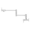 Pfister Lita Pot Filler Kitchen Faucet, 2-Handle, Wall Mounted, Single Hole, Polished Chrome Finish, GT533PFC view 3