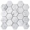 Stone Center Online Carrara White Marble 3 inch Hexagon Mosaic Tile Honed Kitchen Bath Wall Floor Backsplash Shower (1 Sheet) view 1
