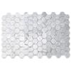 Stone Center Online Carrara White Marble 3 inch Hexagon Mosaic Tile Honed Kitchen Bath Wall Floor Backsplash Shower (1 Sheet) view 2