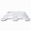 Stone Center Online Carrara White Marble 3 inch Hexagon Mosaic Tile Honed Kitchen Bath Wall Floor Backsplash Shower (1 Sheet) view 3