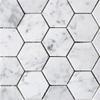 Stone Center Online Carrara White Marble 3 inch Hexagon Mosaic Tile Honed Kitchen Bath Wall Floor Backsplash Shower (1 Sheet) view 4