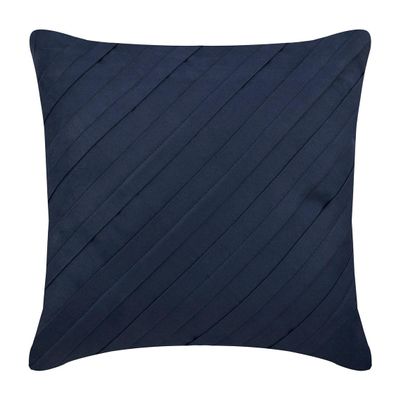 The HomeCentric Euro Pillows, Navy Blue Euro Shams 26x26 inch (65x65 cm) Suede Euro Pillow Cases, Solid Color, Pintucks, Textured, Striped, Contemporary European Sham Covers - Contemporary Navy