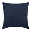 The HomeCentric Euro Pillows, Navy Blue Euro Shams 26x26 inch (65x65 cm) Suede Euro Pillow Cases, Solid Color, Pintucks, Textured, Striped, Contemporary European Sham Covers - Contemporary Navy view 1