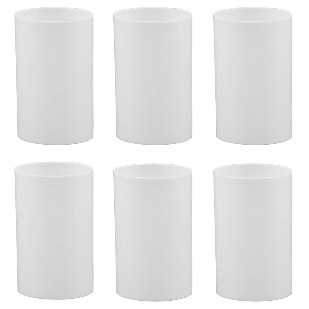 Creative Hobbies Set of 6, 3 Inch Tall White Plastic Candle Covers Sleeves Chandelier Socket Covers ~Standard (Medium) Base