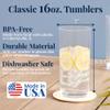 US Acrylic Classic Clear Plastic Reusable Drinking Glasses (Set of 6) 16oz Water Cups | BPA-Free Tumblers, Made in USA | Top-Rack Dishwasher Safe view 2