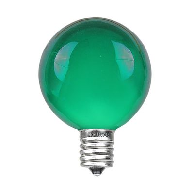 Novelty Lights 25 Pack G40 Green Outdoor Globe Bulbs, Light Bulbs Glass Incandescent Bulbs with 3000 Hour Lifespan, Globe String Lights Replacement Bulbs