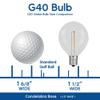 Novelty Lights 25 Pack G40 Green Outdoor Globe Bulbs, Light Bulbs Glass Incandescent Bulbs with 3000 Hour Lifespan, Globe String Lights Replacement Bulbs view 3