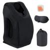 Povinmos Inflatable Travel Pillow, Airplane Neck Pillow for Sleeping, Supports Head and Chin for Airplanes,Trains,Cars and Office Napping with 3D Eye Mask and Earplugs and Portable Drawstring Bag view 1
