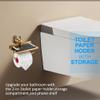 Beelee Bathroom Tissue/Toilet Paper Holder - Solid Brass Wall-Mounted Toilet Roll Holder with Mobile Phone Storage Shelf - Antique Brass Finish view 2