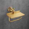 Beelee Bathroom Tissue/Toilet Paper Holder - Solid Brass Wall-Mounted Toilet Roll Holder with Mobile Phone Storage Shelf - Antique Brass Finish view 3