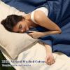 PHF 100% Cotton Waffle Weave Blanket King Size for Bed,Snag Proof Lightweight Breathable Throw for Couch,Great for Layering in Cold Weather,Machine Washable,Home Decor Gift-Navy Blue/Bright Blue view 2