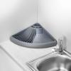 WENKO 2371100 Corner Dish Rack, Polypropylene, 50 x 9 x 35 cm, Grey view 2