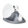 WENKO 2371100 Corner Dish Rack, Polypropylene, 50 x 9 x 35 cm, Grey view 3
