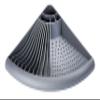 WENKO 2371100 Corner Dish Rack, Polypropylene, 50 x 9 x 35 cm, Grey view 4
