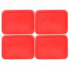 Pyrex 7210-PC 3-Cup Red Food Storage Replacement Lid (4-Pack) - Made in USA view 1