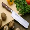 Yoshihiro VG10 16 Layer Hammered Damascus Stainless Steel Nakiri Vegetable Knife 6.5'' (165mm) view 2
