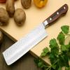 Yoshihiro VG10 16 Layer Hammered Damascus Stainless Steel Nakiri Vegetable Knife 6.5'' (165mm) view 3