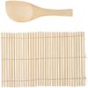 Helens Asian Kitchen Sushi Hand Roll Mat with Rice Paddle, 7.25-Inches x 5.25-Inches, Natural Bamboo view 1