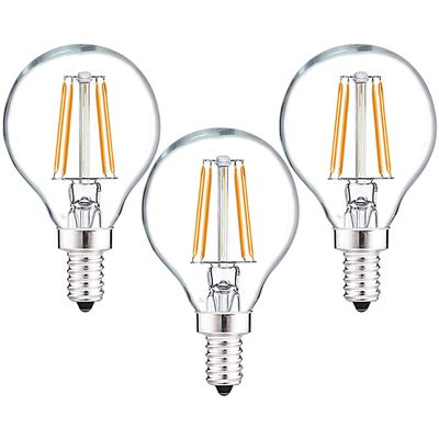 LUXRITE G16.5 LED Globe Light Bulb, 40W Equivalent, 2700K Warm White, 450 Lumen, Dimmable, Vintage Edison Bulb, E12 Base - Perfect for String Lights, Vanity Mirrors, or Home Decor Lighting (3 Pack)