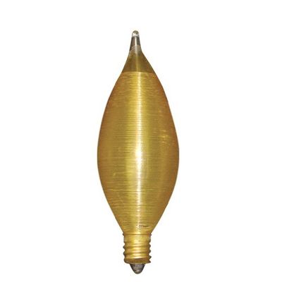Bulbrite 430125 25C11A 25-Watt Incandescent Spunlite C11 Chandelier Bulb, Candelabra Base, Amber (Pack of 6)