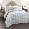 Lush Decor Bohemian Stripe Reversible Cotton Quilt Set, 3 Piece Set, King, Turquoise & Orange - Striped Bedding Set - Blue Quilt King Size - Boho Decor view 3