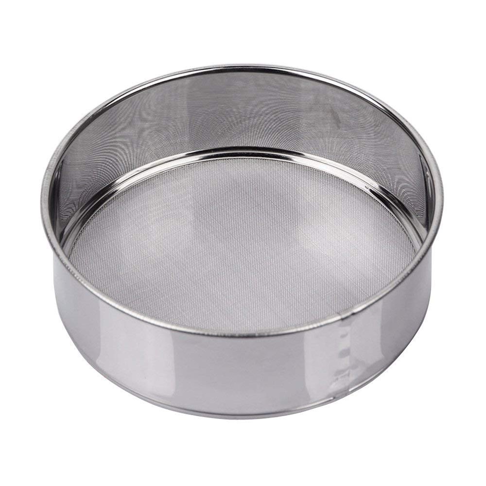 AMPSEVEN Flour Sifter for Baking - 60 Mesh Stainless Steel 6inch Small Tamis Round Sifter,Mini Fine Mesh Flour Sieve(6 Inch, 60m Mesh)