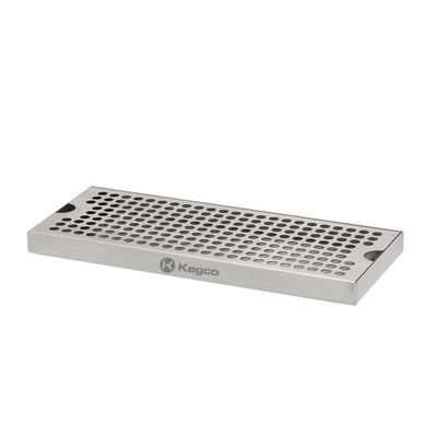 Kegco Dp-125-D Surface Mount Drip Tray with Drain, 12", Stainless Steel