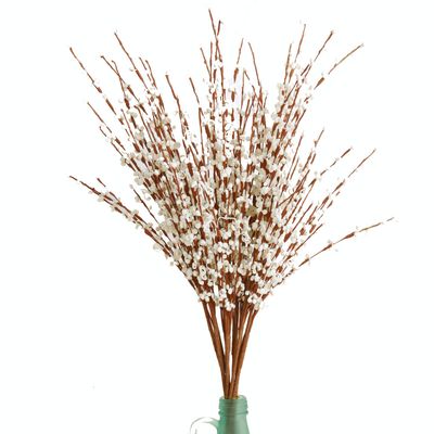 MISSWARM 10 Pieces 29.5" Long of Artificial Flowers Fake Flowers, Artificial Flowers for Wedding Home Office Party Hotel Indoor or Yard Decoration(White) (10, White)