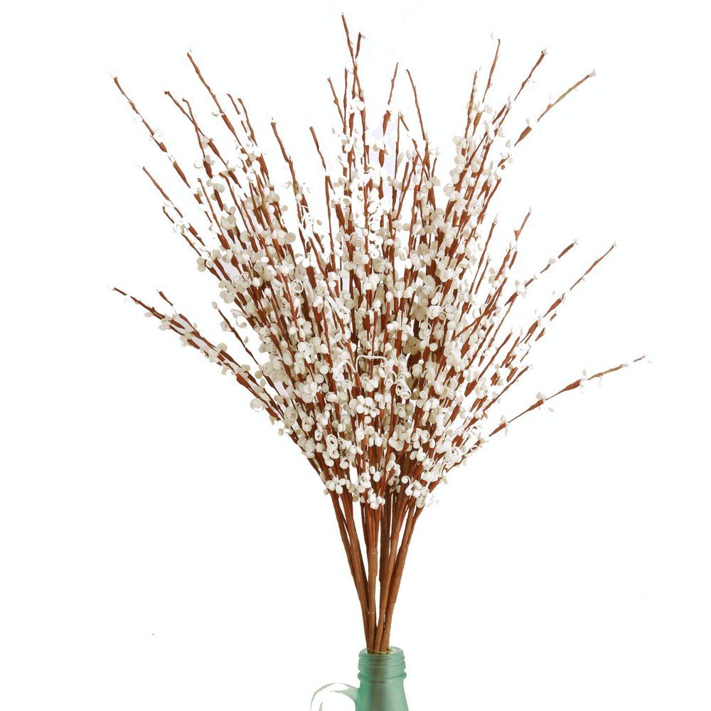 MISSWARM 10 Pieces 29.5" Long of Artificial Flowers Fake Flowers, Artificial Flowers for Wedding Home Office Party Hotel Indoor or Yard Decoration(White) (10, White)