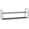 Shoe Rack - 2-Tier Shoe Organizer for Closet, Bathroom, Entryway - Shelf Holds 10 Pairs Sneakers, Heels, Boots by Home-Complete (Gray) view 1