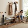 Shoe Rack - 2-Tier Shoe Organizer for Closet, Bathroom, Entryway - Shelf Holds 10 Pairs Sneakers, Heels, Boots by Home-Complete (Gray) view 2