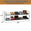Shoe Rack - 2-Tier Shoe Organizer for Closet, Bathroom, Entryway - Shelf Holds 10 Pairs Sneakers, Heels, Boots by Home-Complete (Gray) view 3