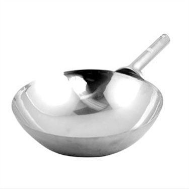 iPro Kitchenware 16" Single Handle Stainless Steel Chinese Wok with Welded Joint