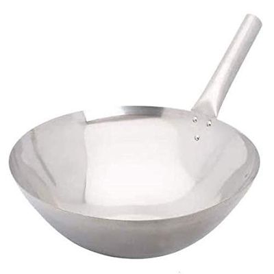 16" Single Handle Stainless Steel Chinese Wok