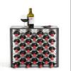 Mango Steam 32 Bottle Gray Wine Rack with Glass Top Shelf, Free Standing for Home, Kitchen and Bar view 1