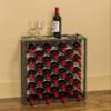 Mango Steam 32 Bottle Gray Wine Rack with Glass Top Shelf, Free Standing for Home, Kitchen and Bar view 3