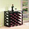 Mango Steam 32 Bottle Gray Wine Rack with Glass Top Shelf, Free Standing for Home, Kitchen and Bar view 4