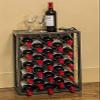 Mango Steam 23 Bottle Gray Wine Rack with Glass Top Shelf, Free Standing for Home, Kitchen and Bar view 2