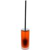 Gedy Tiglio Frosted Glass Toilet Brush Holder with Chrome Handle, Orange view 1